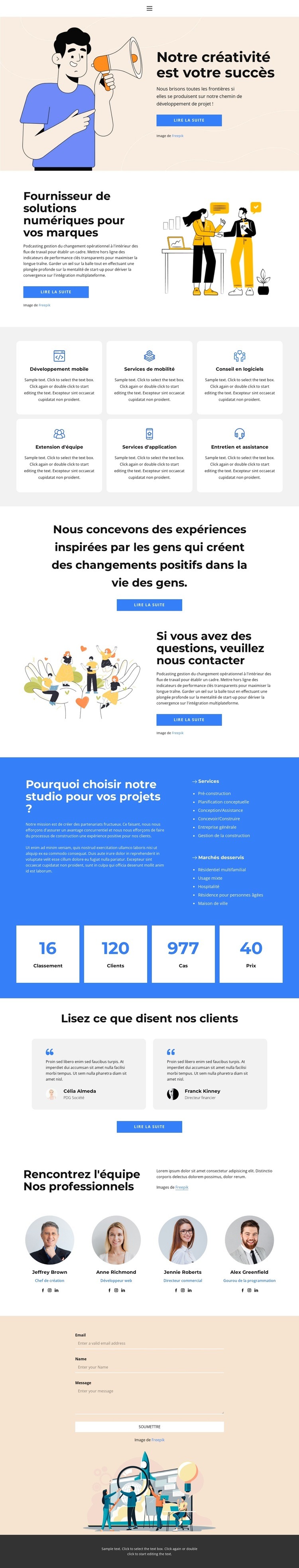 Configurez votre entreprise Modèles de constructeur de sites Web