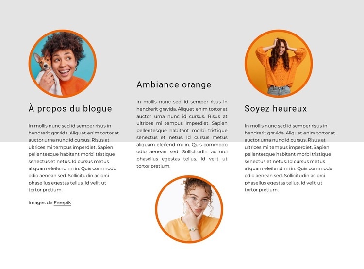 Ambiance orange Conception de site Web
