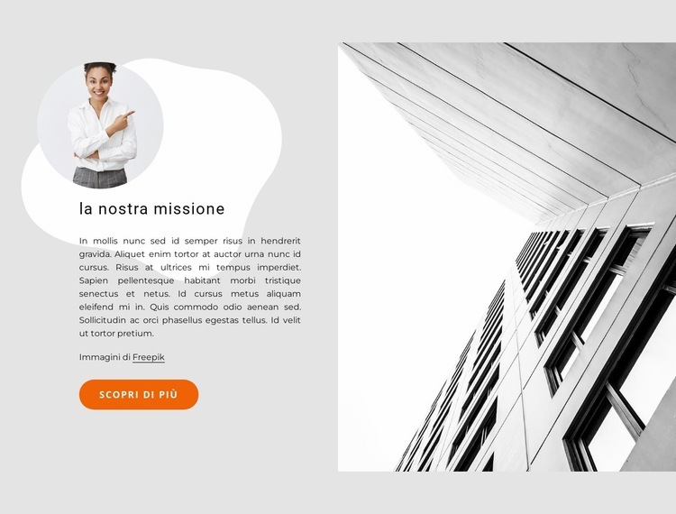 Dichiarazioni di missione e visione Mockup del sito web