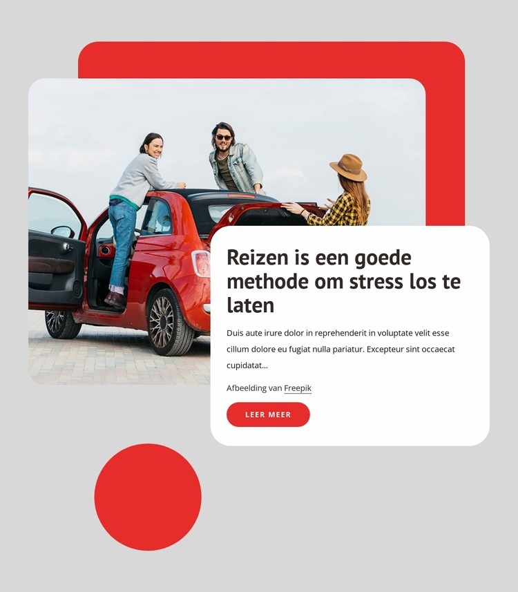 Ontspannende reizen Website mockup