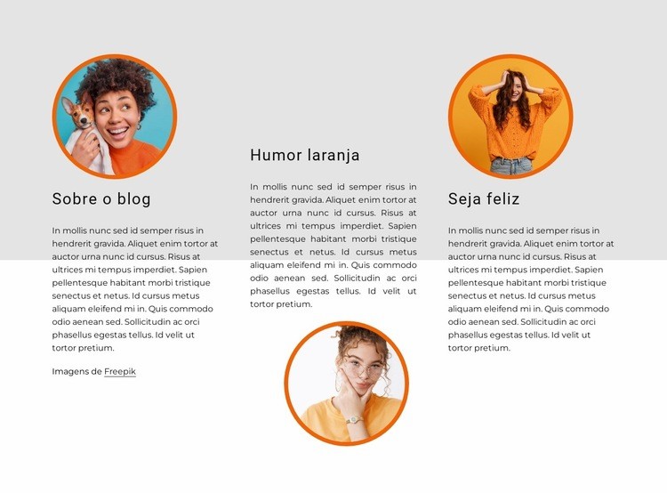 Humor laranja Modelo HTML5