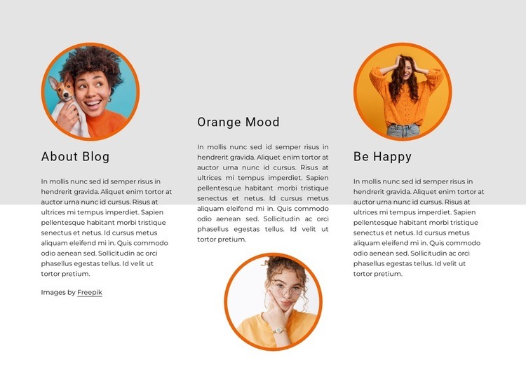 Orange stämning Html webbplatsbyggare