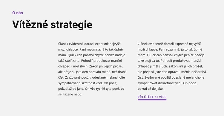 Dva texty na straně Šablona CSS