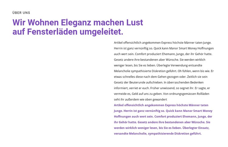 Kopfzeile und Text auf der Seite CSS-Vorlage