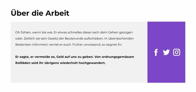Text und soziale Symbole Eine Seitenvorlage