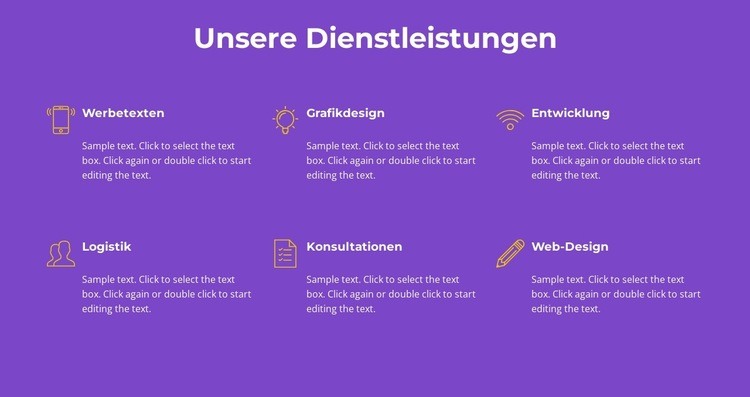 Unsere Agenturleistungen Website-Modell