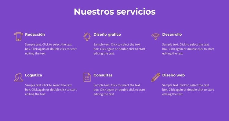 Nuestros servicios de agencia Maqueta de sitio web