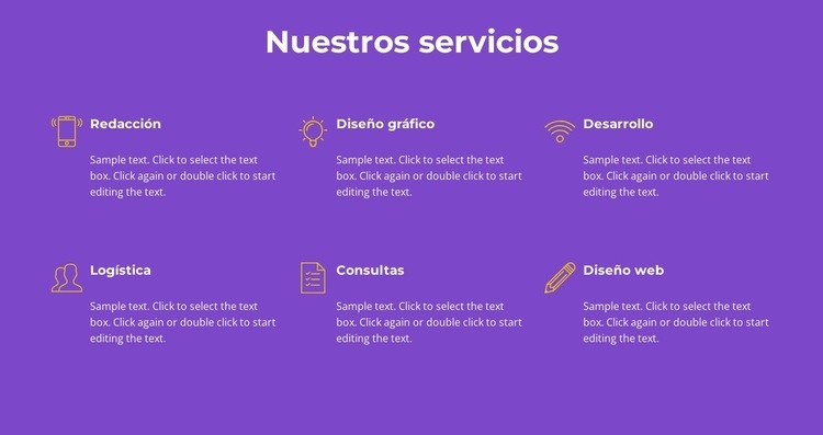 Nuestros servicios de agencia Página de destino