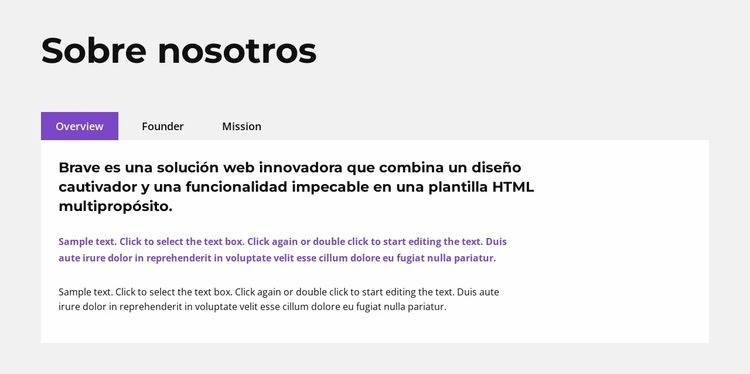 Pestañas de texto Plantilla HTML5