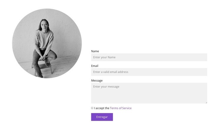 Imagen redonda y forma. Plantilla de una página
