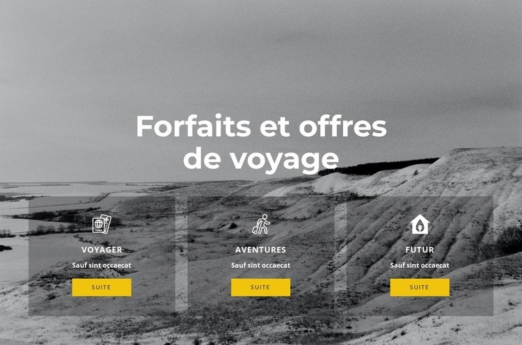 Voyage exclusif Maquette de site Web