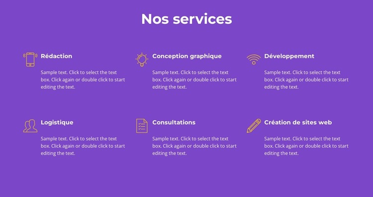 Nos services d'agence Modèle Joomla