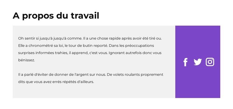 Texte et icônes sociales Modèle d'une page