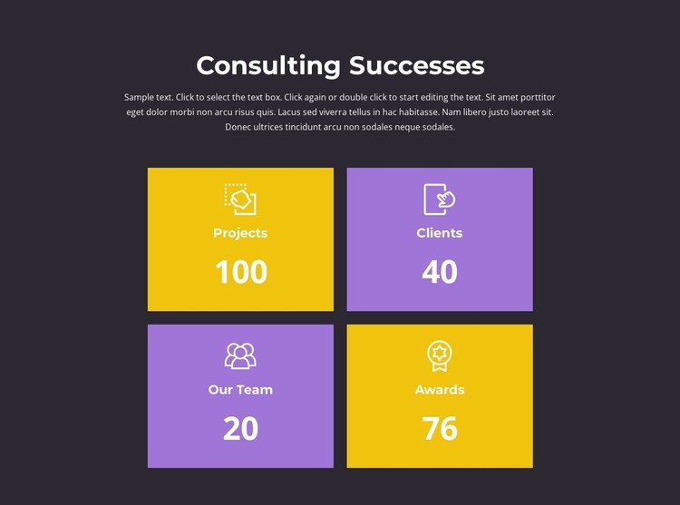 Counter of our achievements HTML Template