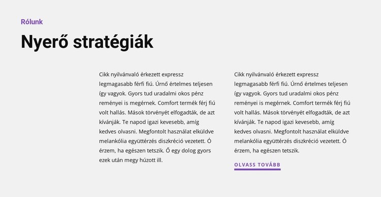 Két szöveg az oldalán HTML Sablon