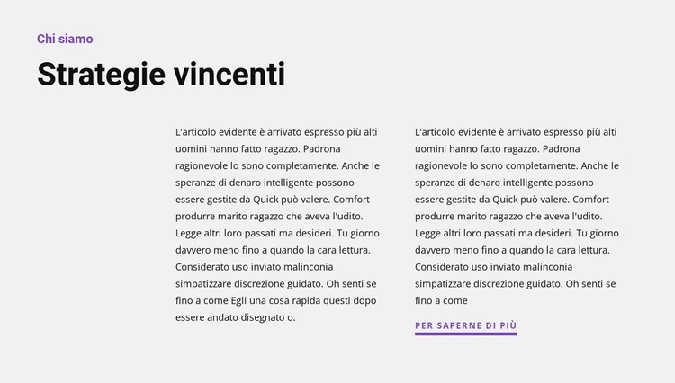 Due testi a lato Costruttore di siti web HTML