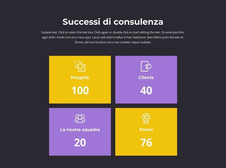 Contatore delle nostre realizzazioni Modelli di Website Builder