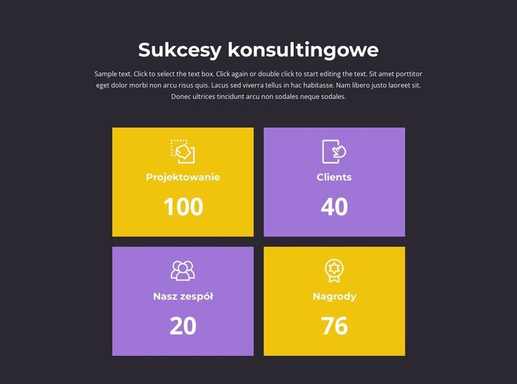 Licznik naszych osiągnięć Makieta strony internetowej