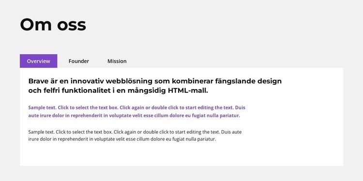 Textflikar HTML-mall