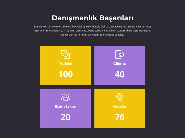 Başarılarımızın sayacı HTML Şablonu