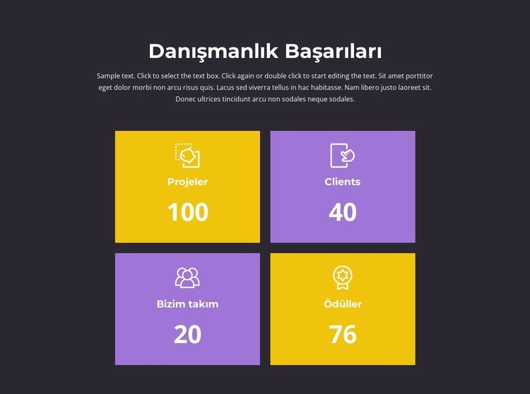 Başarılarımızın sayacı Html Web Sitesi Oluşturucu