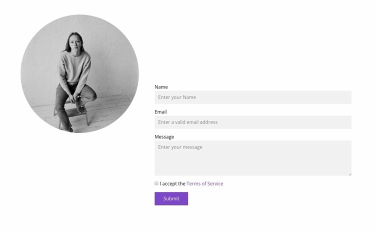 Round picture and form Webflow Template Alternative