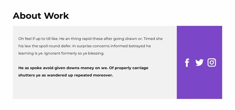 Text and social icons Website Builder Templates