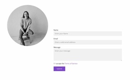 Round Picture And Form - Beautiful Website Builder