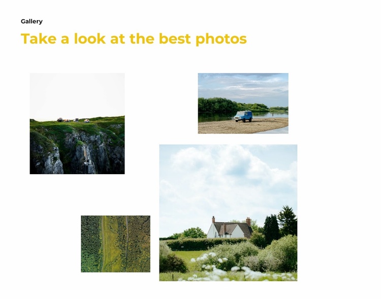 Gallery with different photos Landing Page