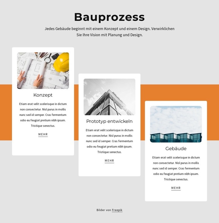 Bauprozess Website-Modell