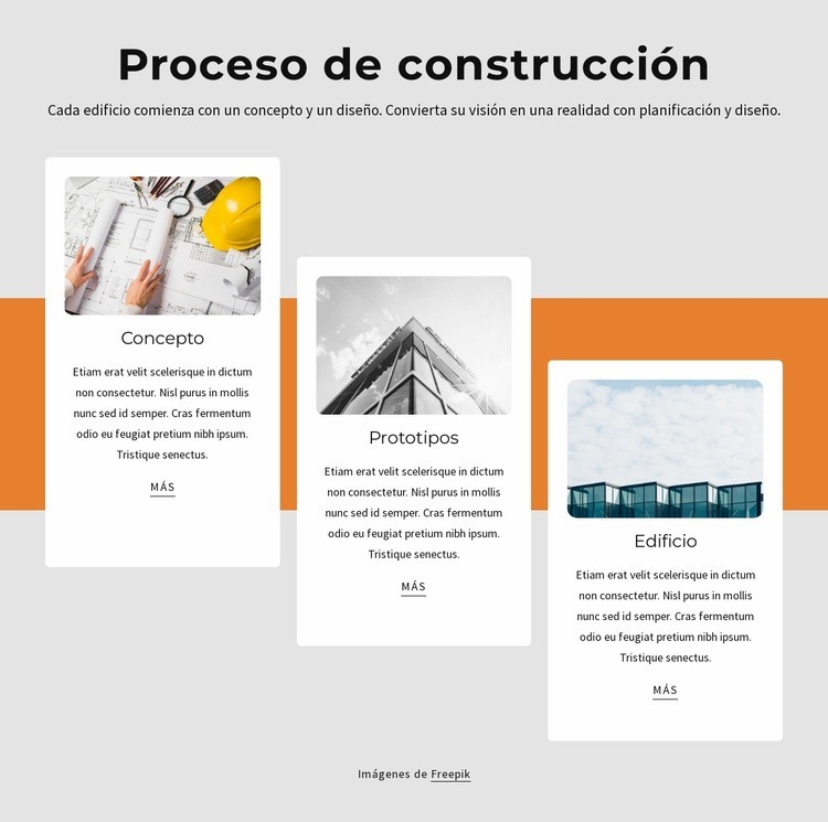 Proceso de construcción Plantilla de una página