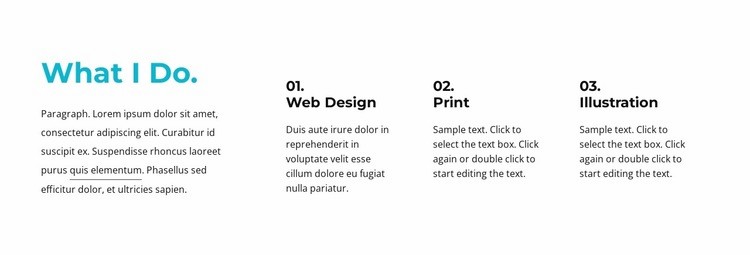 Co děláme textový blok Html Website Builder