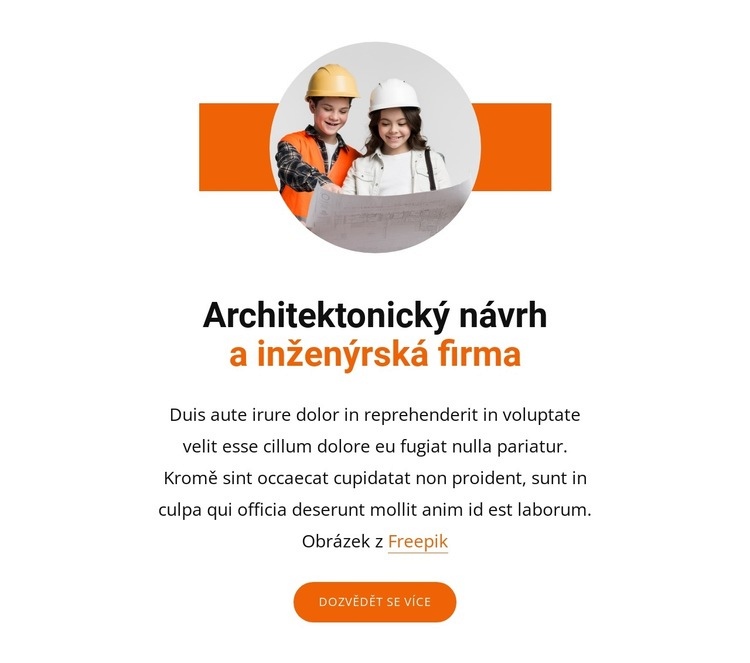 Architektonická projekční a inženýrská firma Šablona webové stránky