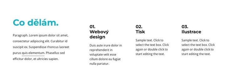 Co děláme textový blok Webový design