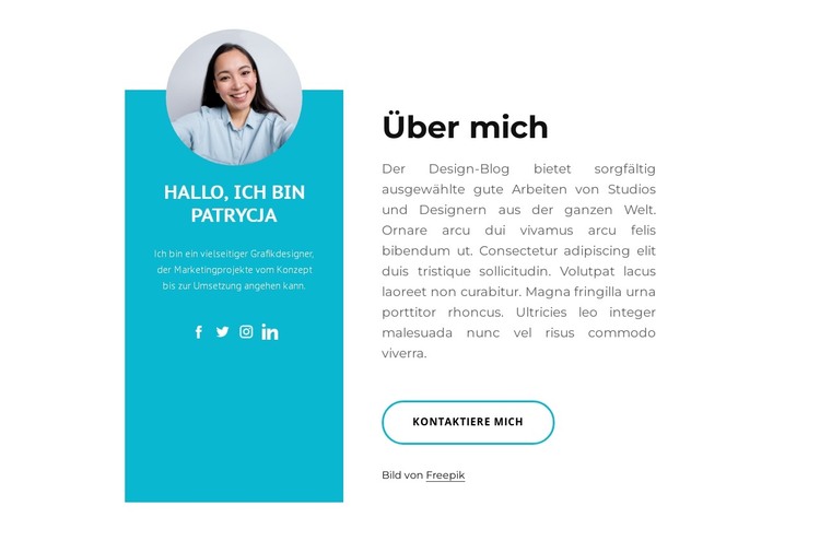 Über mich mit Kreisbild HTML-Vorlage