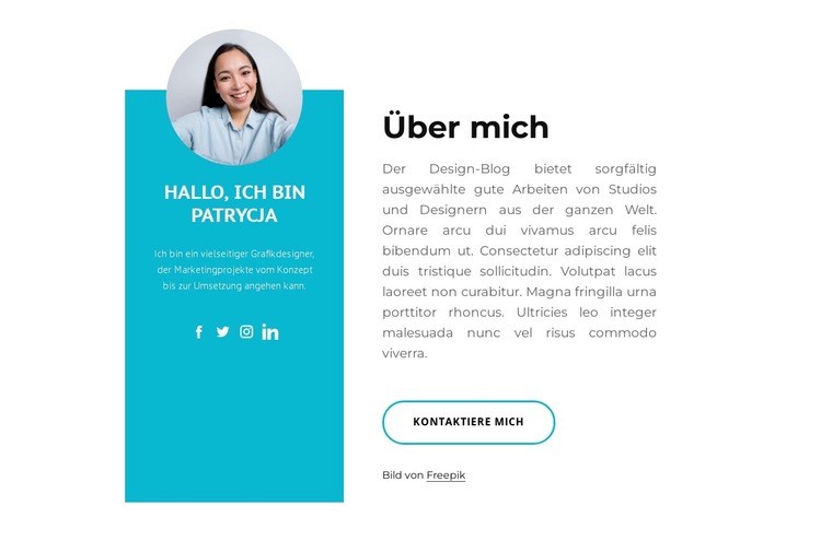 Über mich mit Kreisbild HTML5-Vorlage