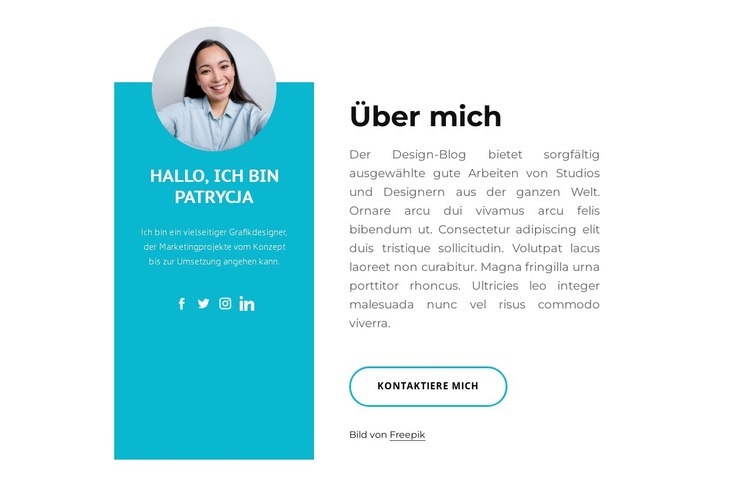 Über mich mit Kreisbild Website Builder-Vorlagen