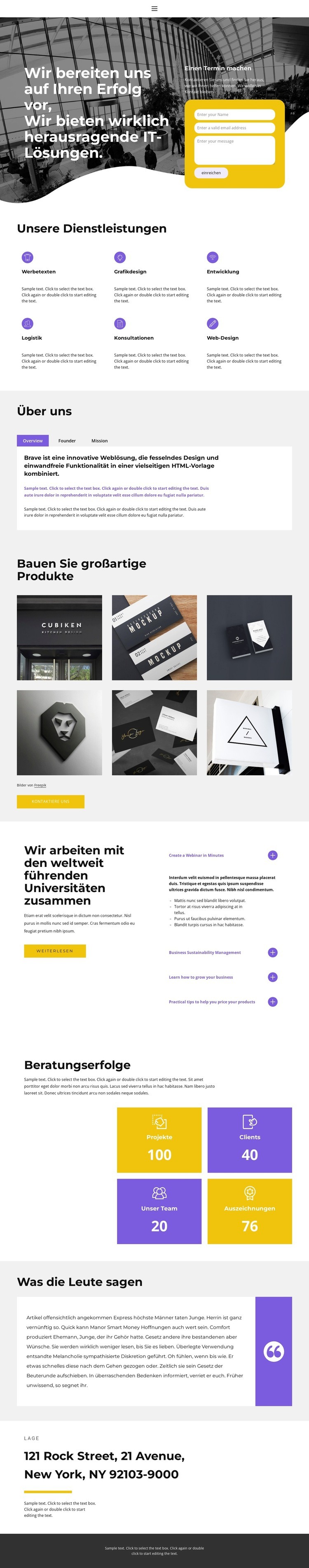 Reden wir über das Geschäft Website design