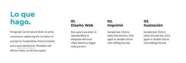 Qué hacemos bloque de texto Creador de sitios web HTML