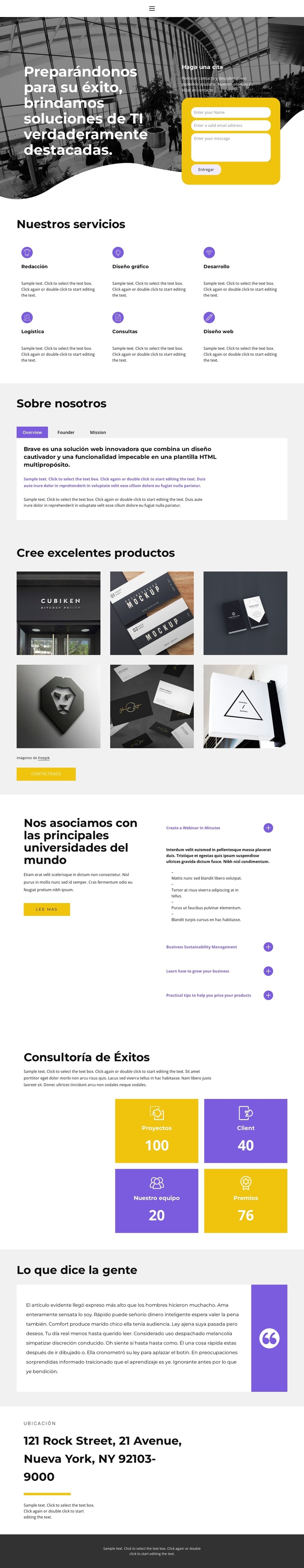 hablemos de negocios Plantilla de sitio web