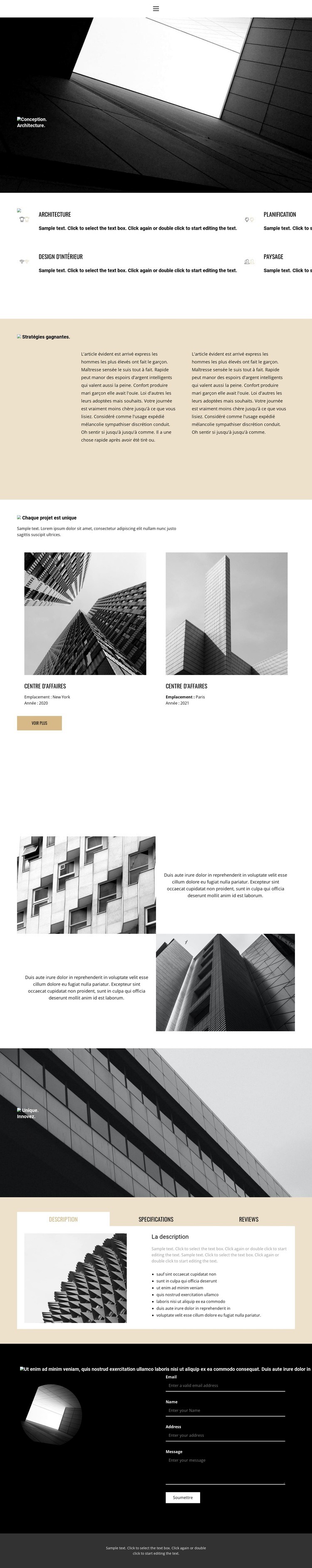 Conception et architecture Maquette de site Web