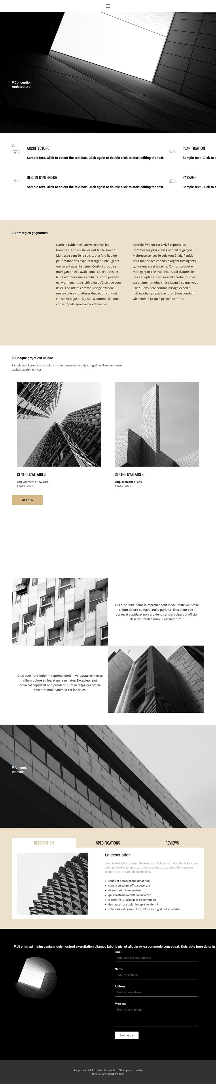 Conception et architecture Modèle d'une page