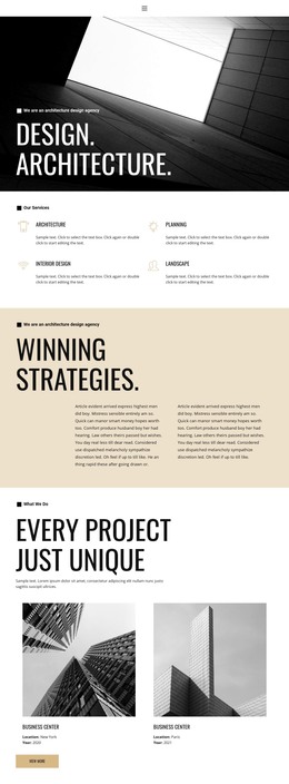 Design and architecture - One Page Template by Nicepage