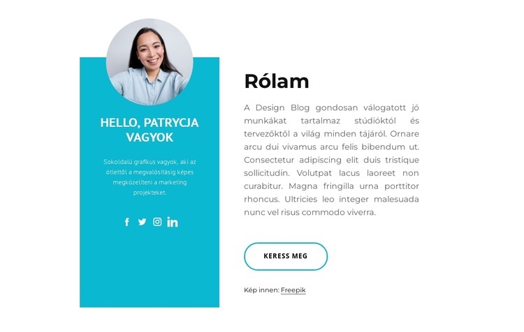 Rólam körképpel HTML Sablon