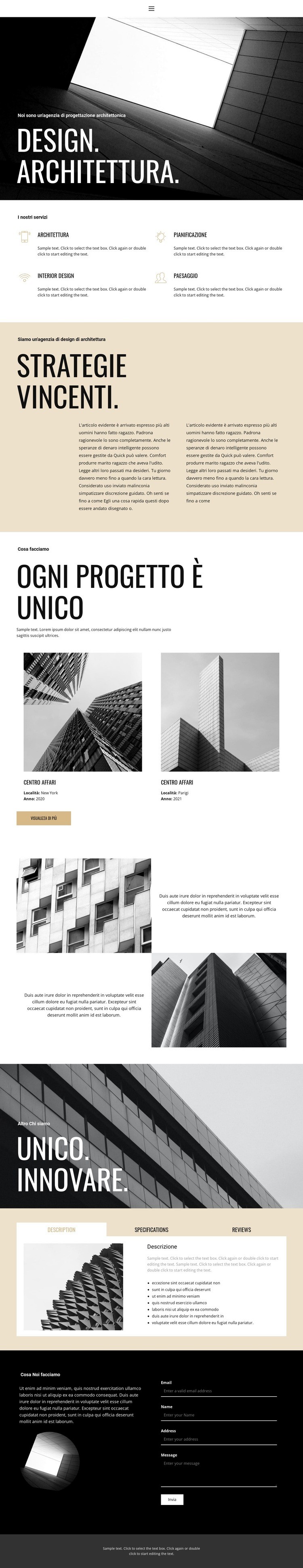 Design e architettura Costruttore di siti web HTML