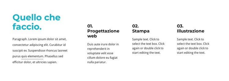 Cosa facciamo blocco di testo Costruttore di siti web HTML