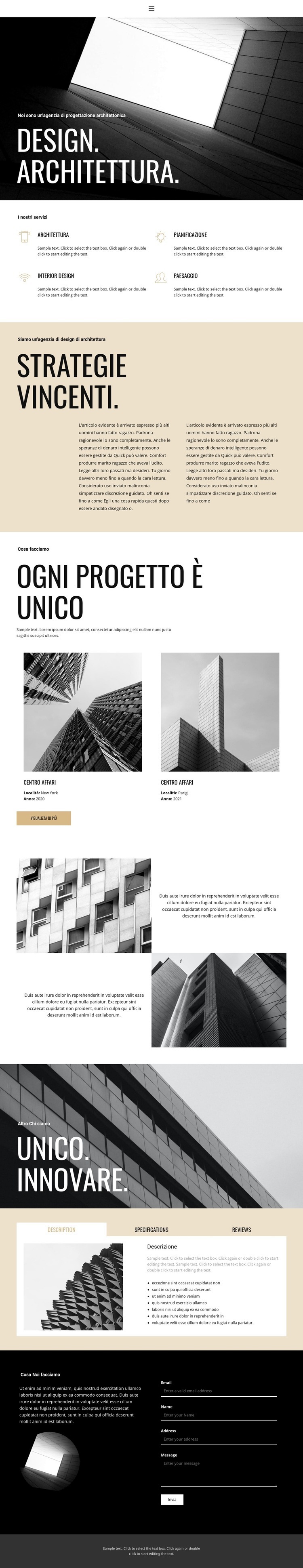 Design e architettura Mockup del sito web