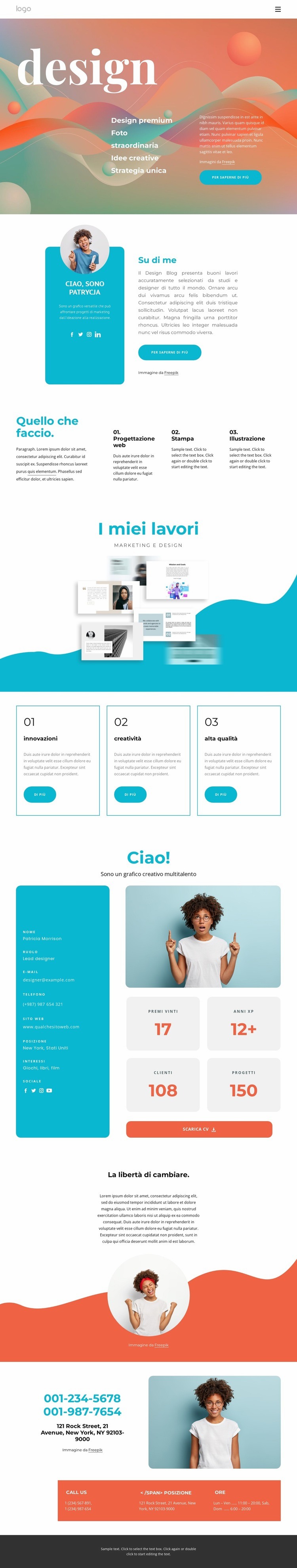 Designer creativo Mockup del sito web