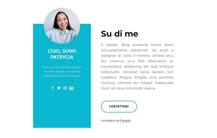 Su di me con l'immagine del cerchio Modello CSS