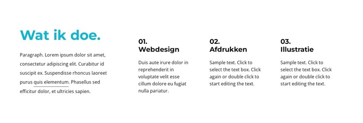 Wat we doen tekstblok CSS-sjabloon